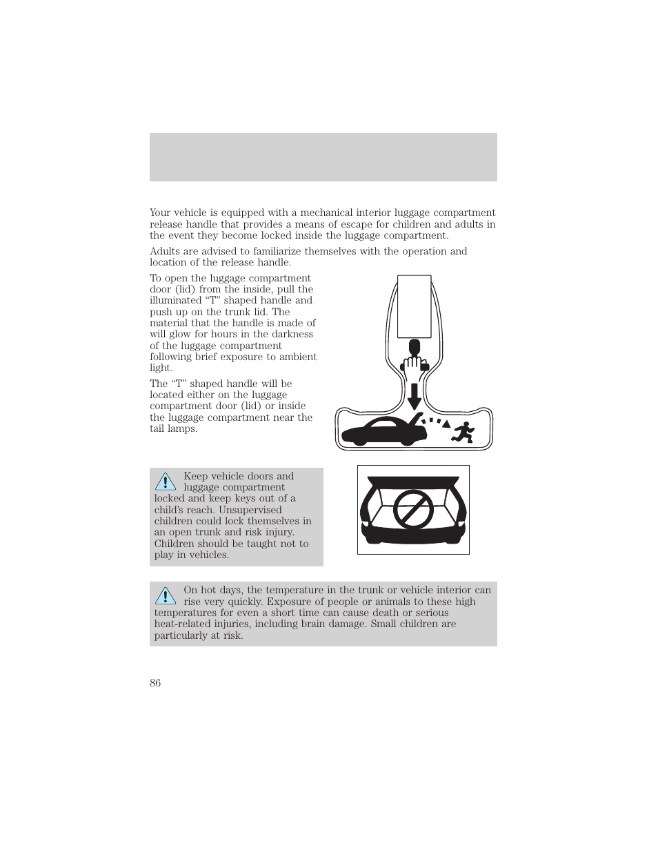 Locks and security | FORD 2002 Taurus v.1 User Manual | Page 86 / 248