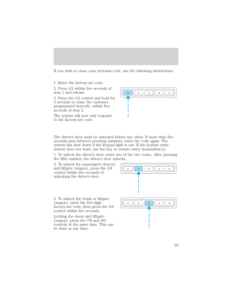 Locks and security | FORD 2002 Taurus v.1 User Manual | Page 93 / 248