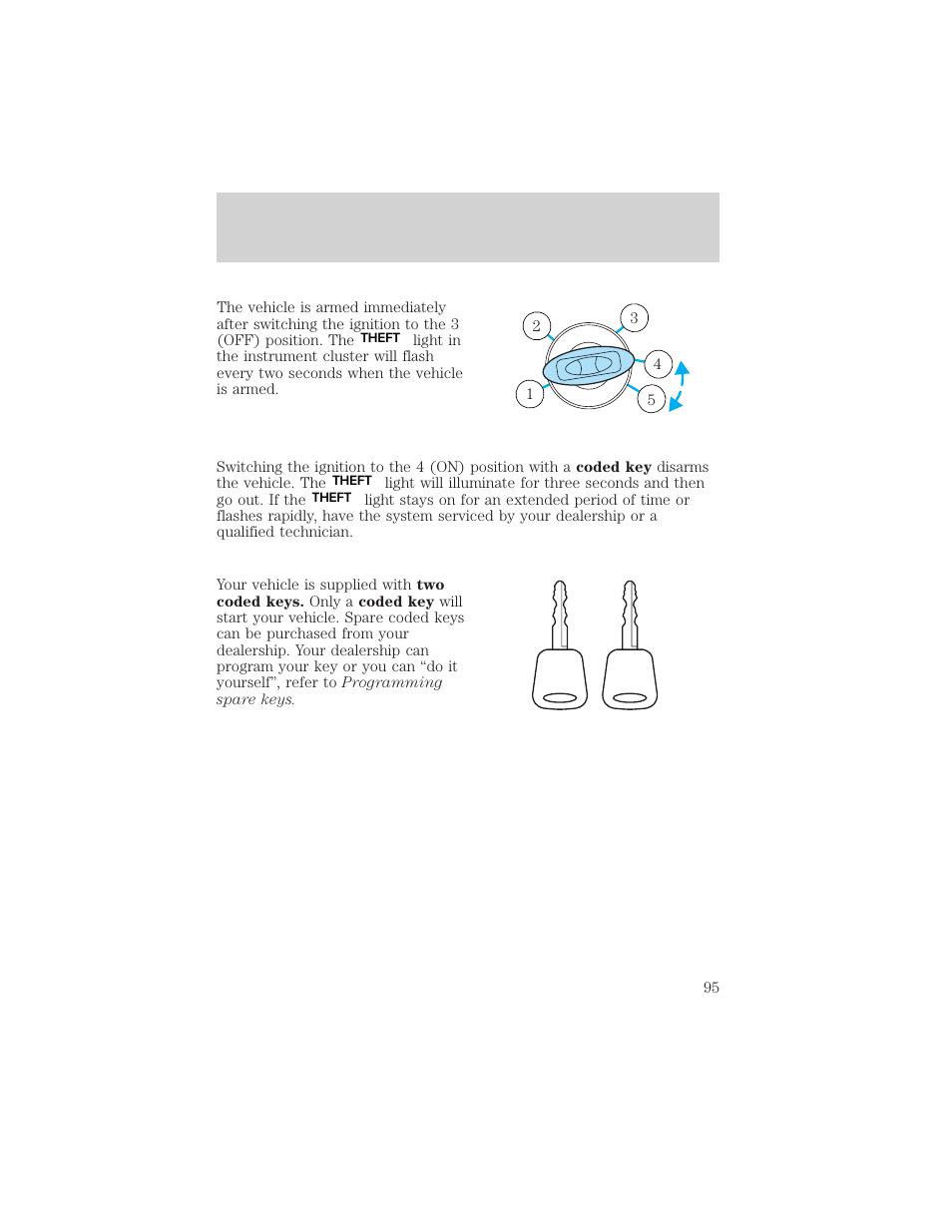 Locks and security | FORD 2002 Taurus v.1 User Manual | Page 95 / 248