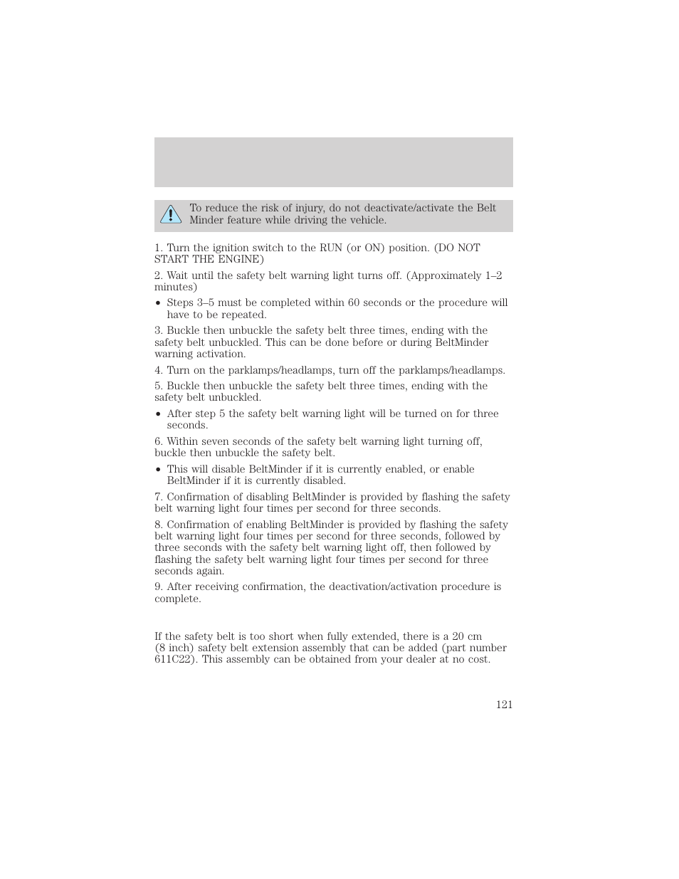 Seating and safety restraints | FORD 2002 Taurus v.2 User Manual | Page 121 / 256