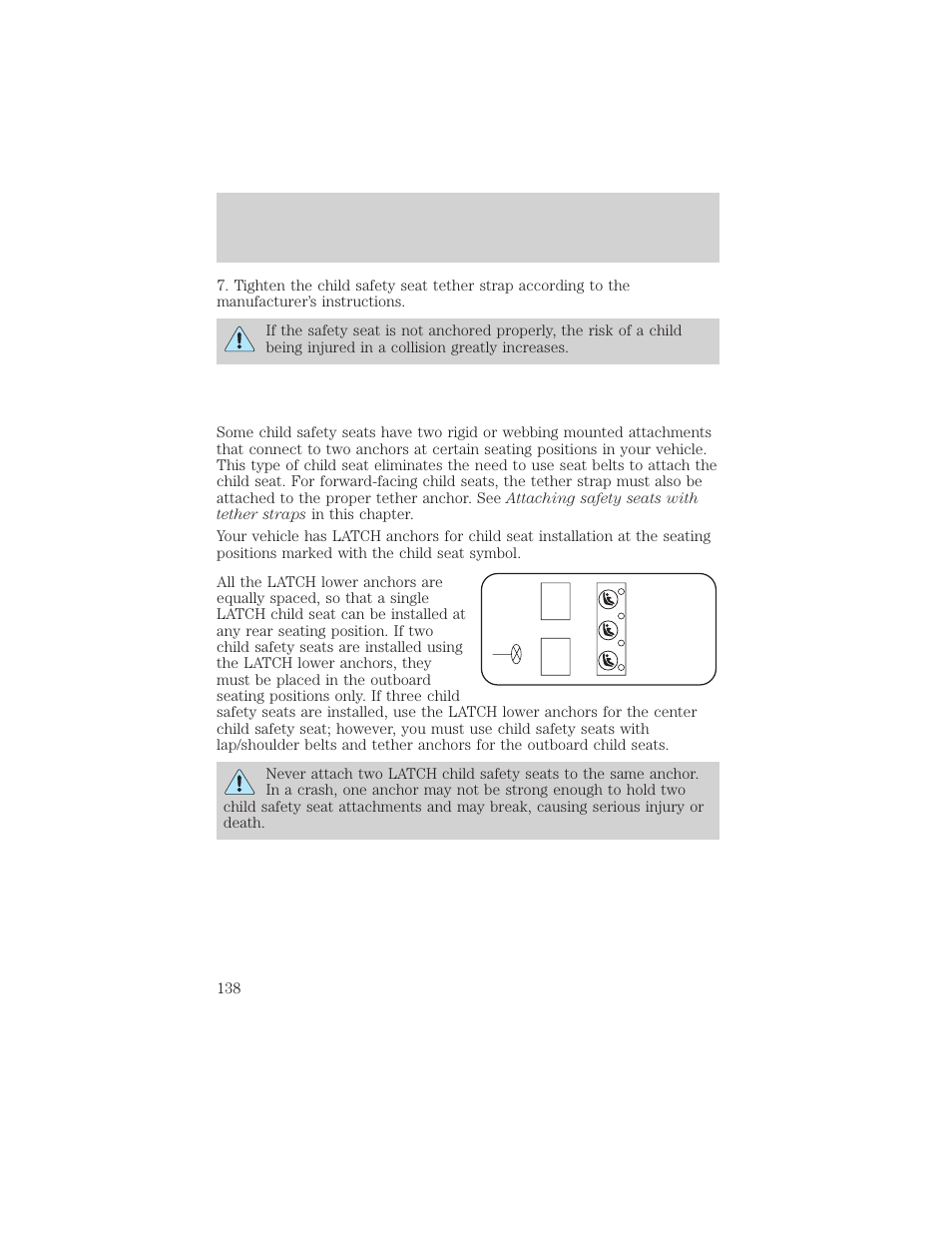 Seating and safety restraints | FORD 2002 Taurus v.2 User Manual | Page 138 / 256