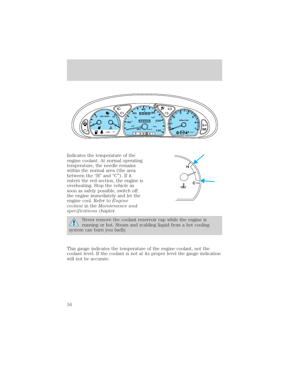 Instrument cluster | FORD 2002 Taurus v.2 User Manual | Page 16 / 256