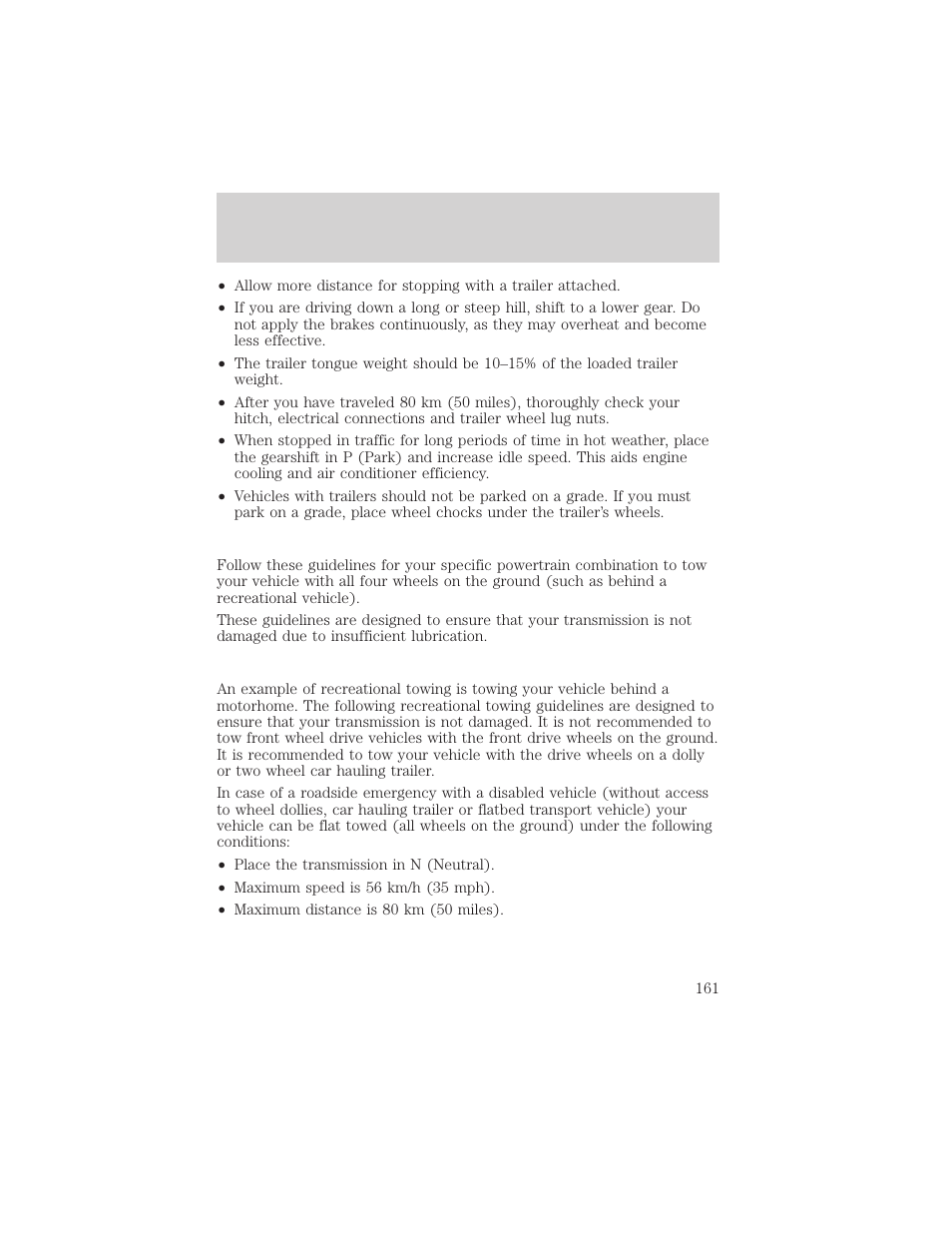 Driving | FORD 2002 Taurus v.2 User Manual | Page 161 / 256