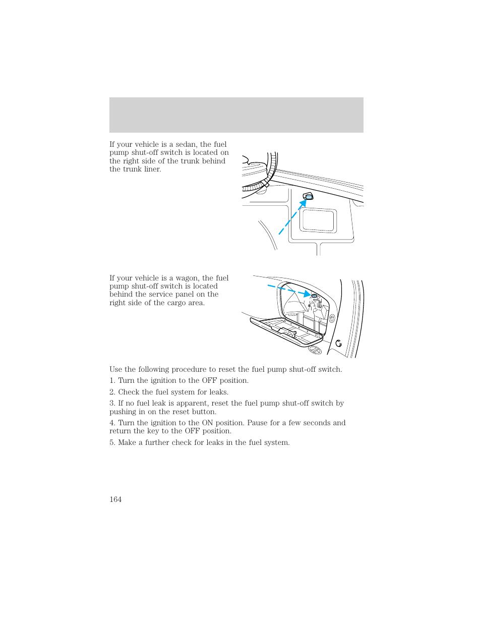 Roadside emergencies | FORD 2002 Taurus v.2 User Manual | Page 164 / 256