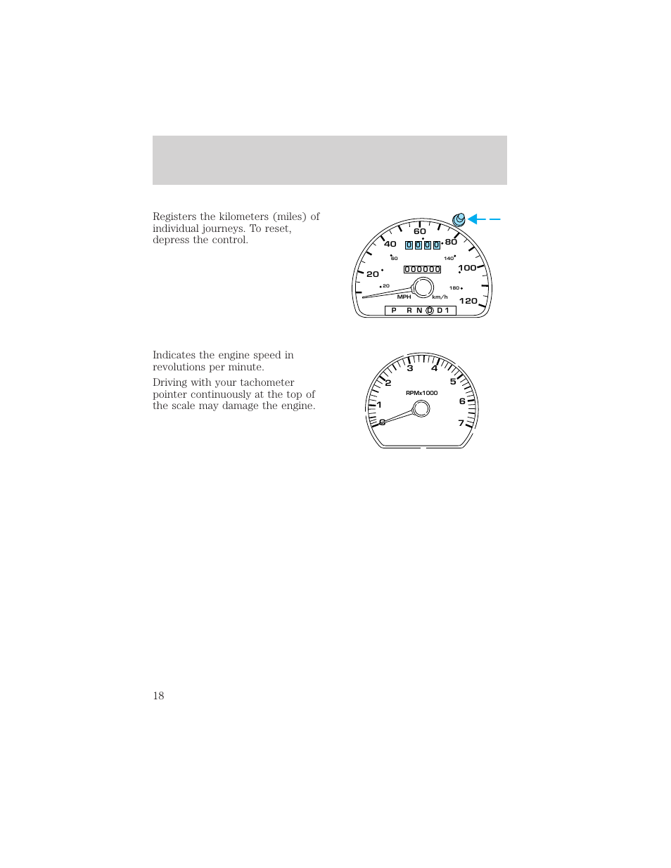 Instrument cluster | FORD 2002 Taurus v.2 User Manual | Page 18 / 256