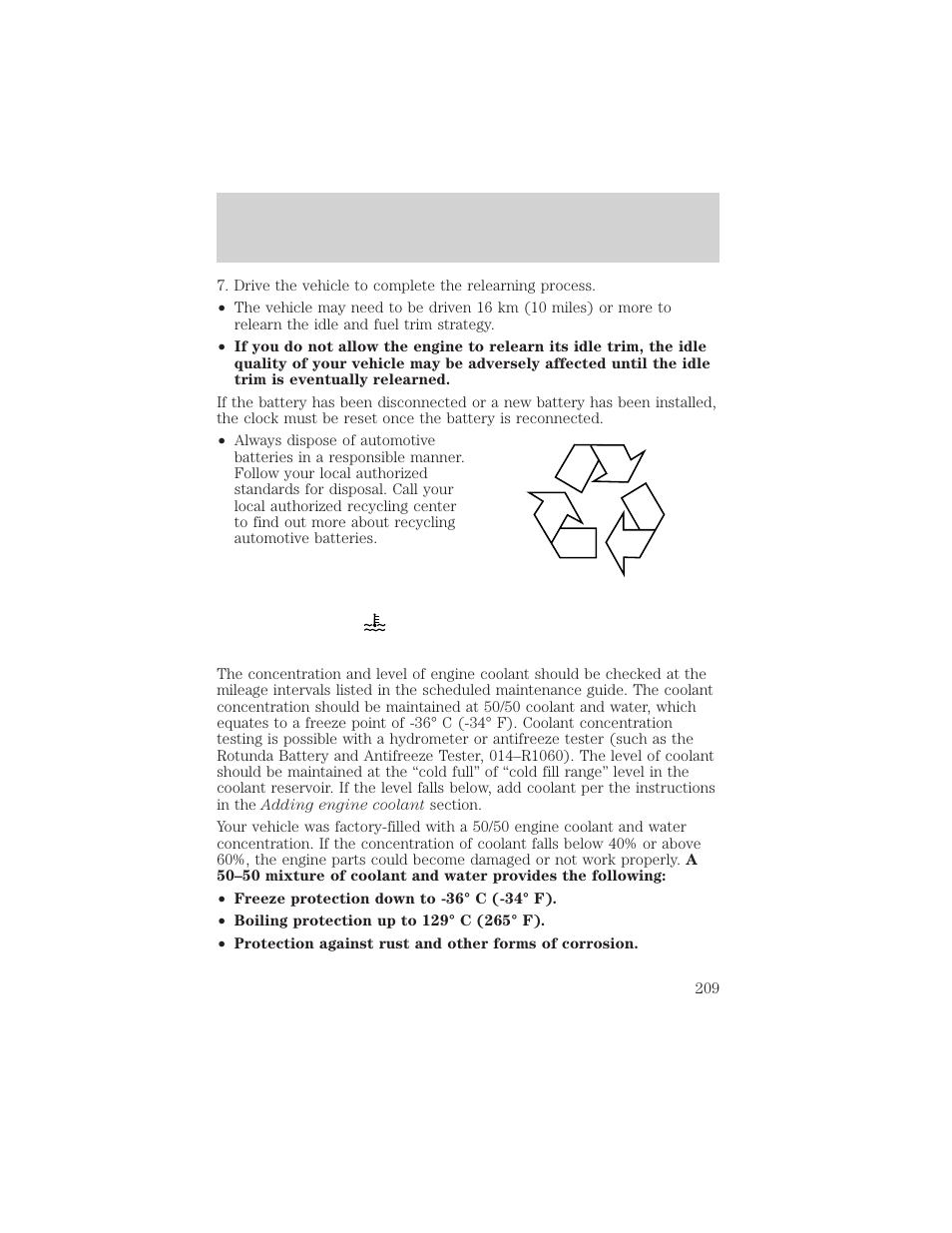 Maintenance and specifications | FORD 2002 Taurus v.2 User Manual | Page 209 / 256
