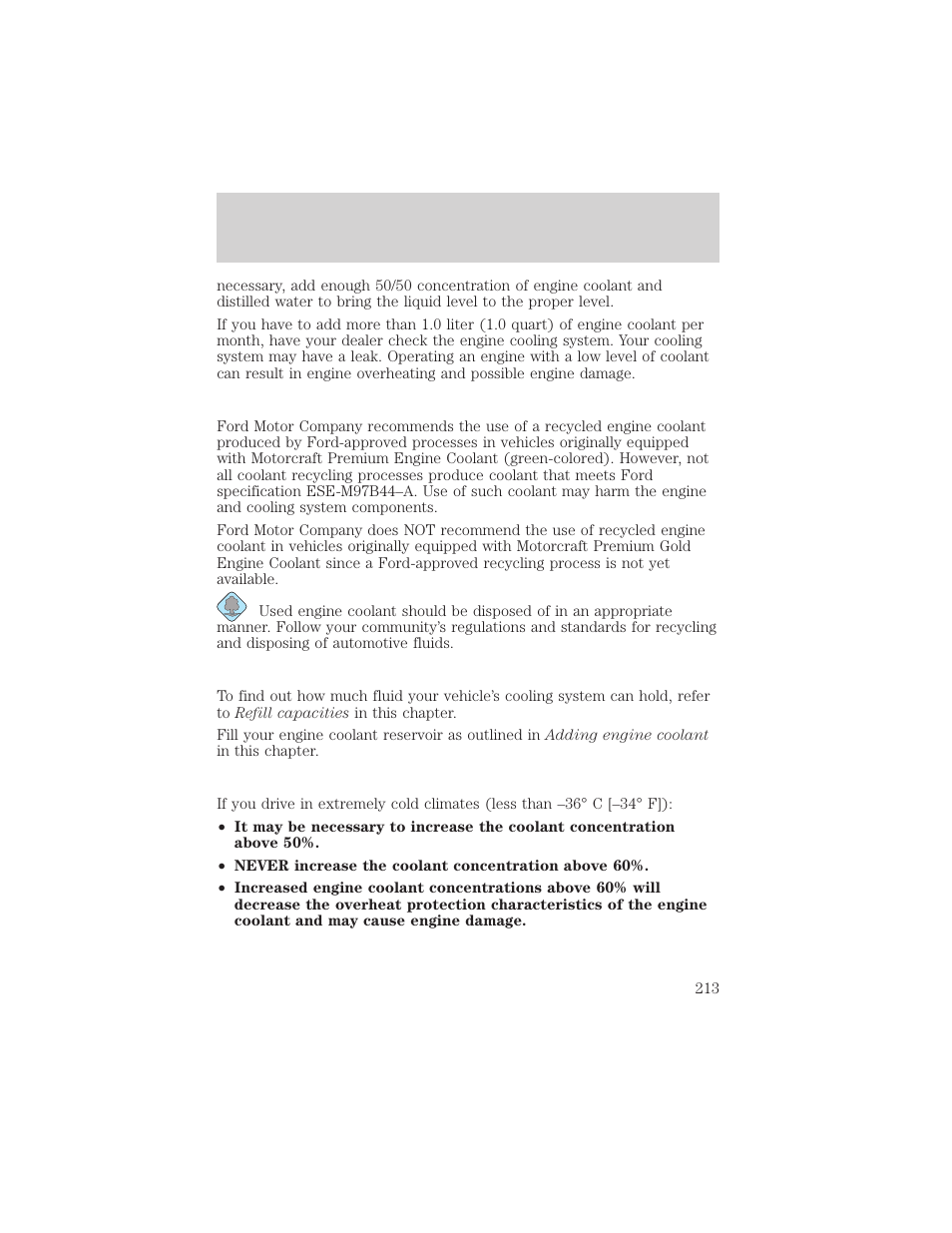 Maintenance and specifications | FORD 2002 Taurus v.2 User Manual | Page 213 / 256