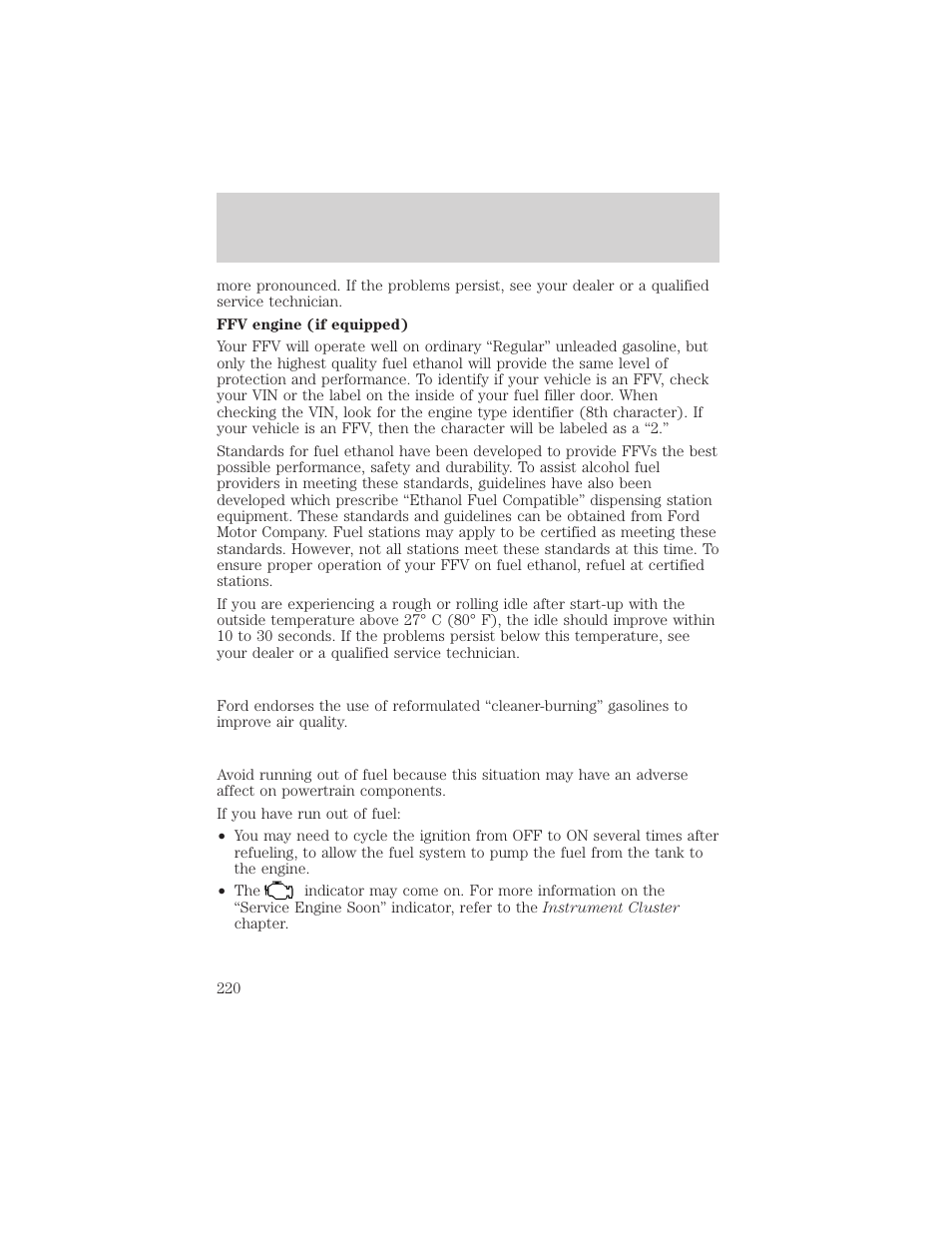 Maintenance and specifications | FORD 2002 Taurus v.2 User Manual | Page 220 / 256