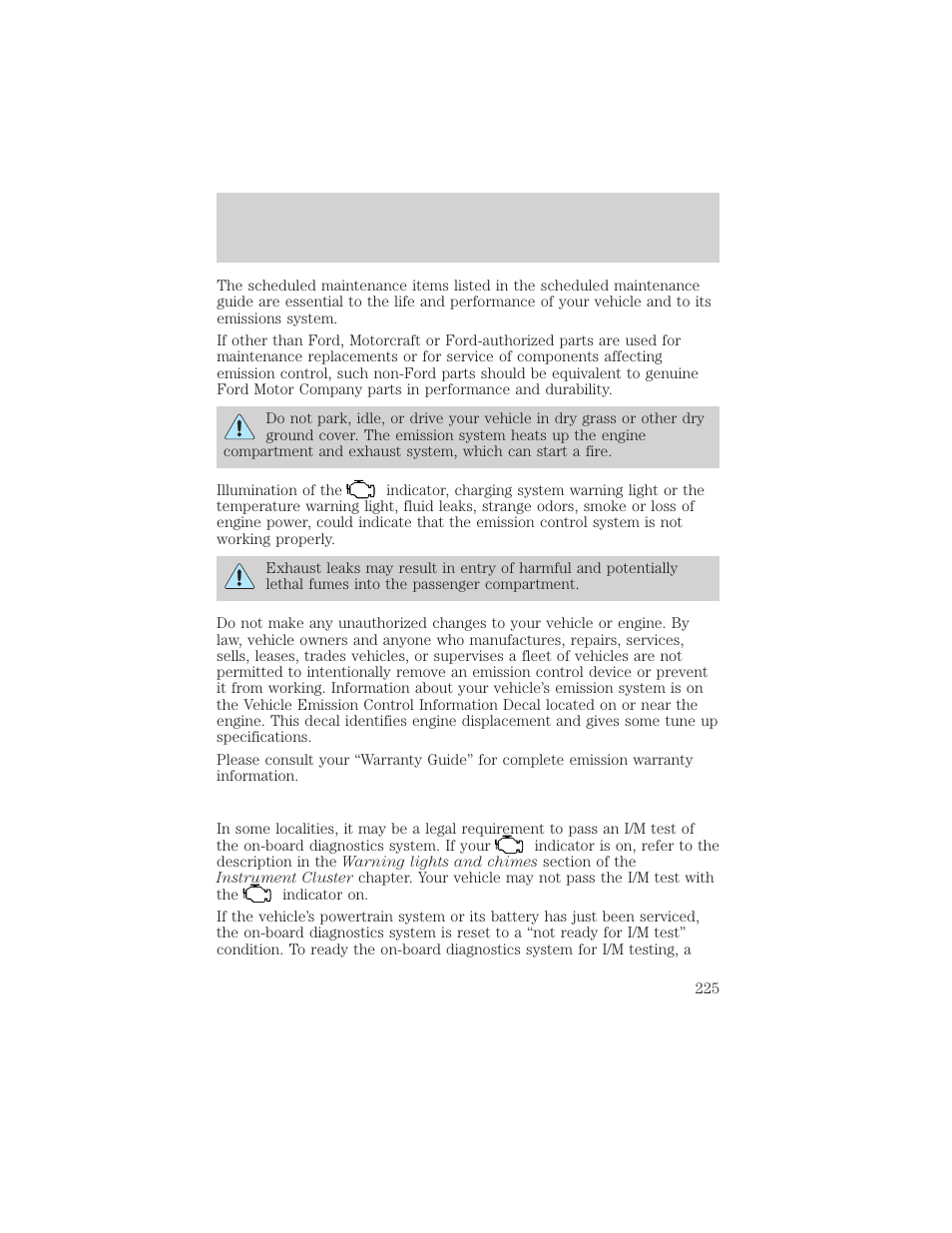 Maintenance and specifications | FORD 2002 Taurus v.2 User Manual | Page 225 / 256