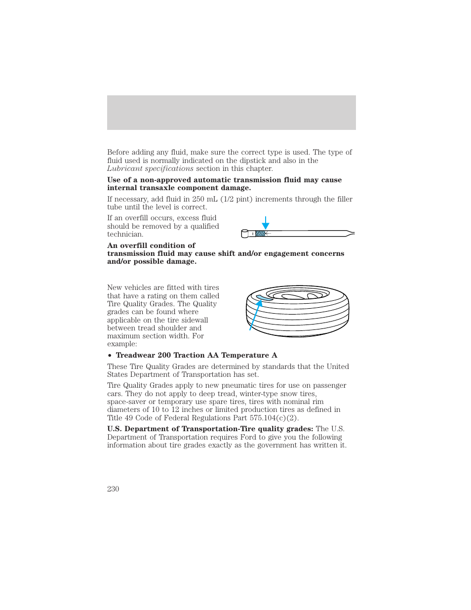 Maintenance and specifications | FORD 2002 Taurus v.2 User Manual | Page 230 / 256