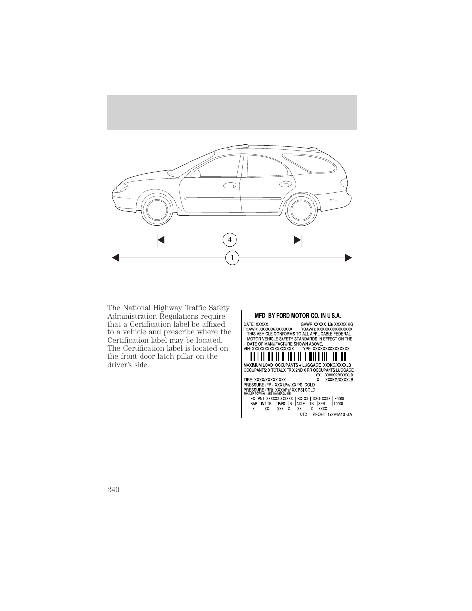 Maintenance and specifications | FORD 2002 Taurus v.2 User Manual | Page 240 / 256