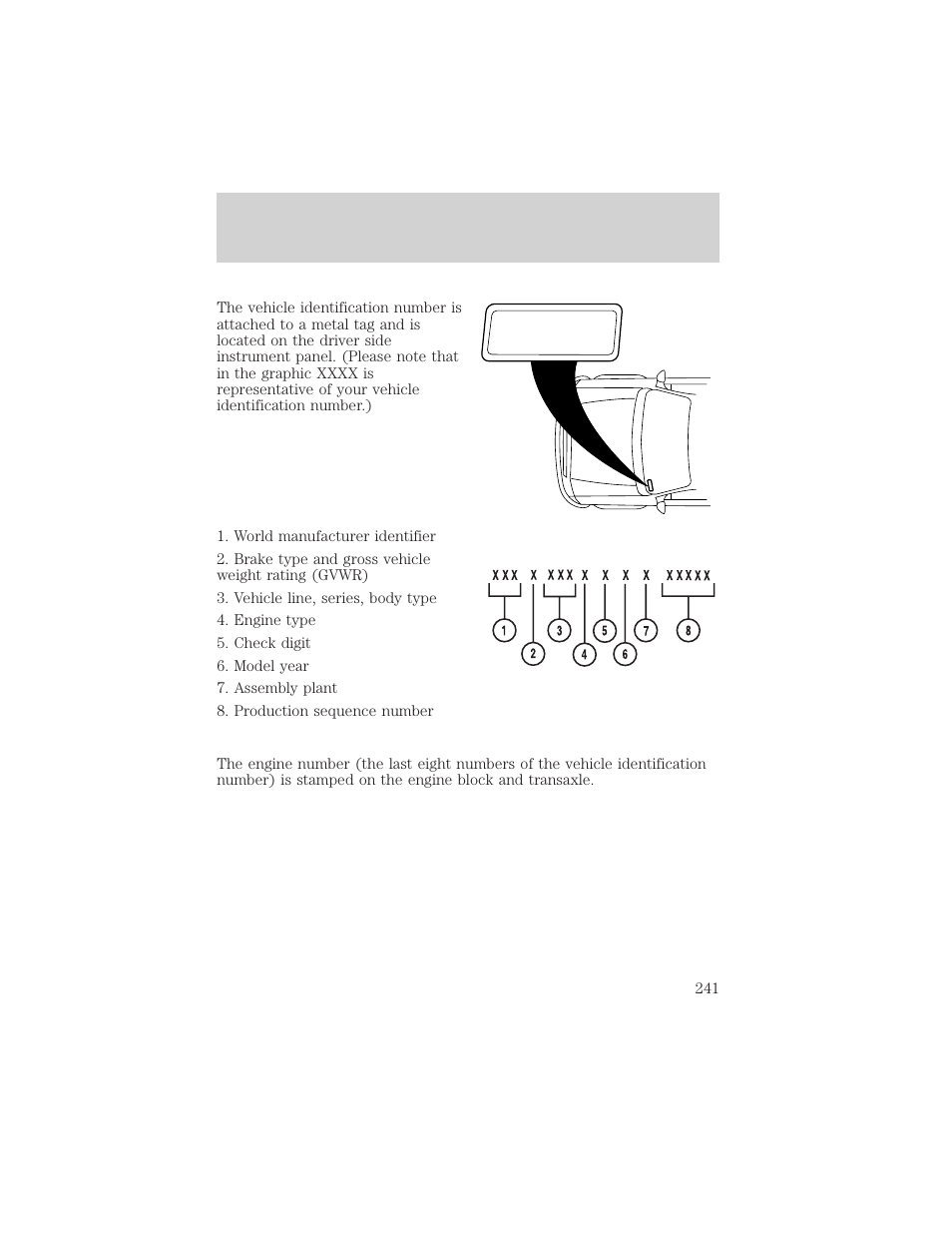 Maintenance and specifications | FORD 2002 Taurus v.2 User Manual | Page 241 / 256