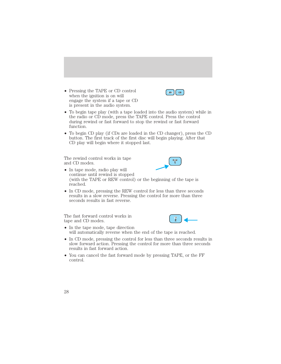 Entertainment systems | FORD 2002 Taurus v.2 User Manual | Page 28 / 256