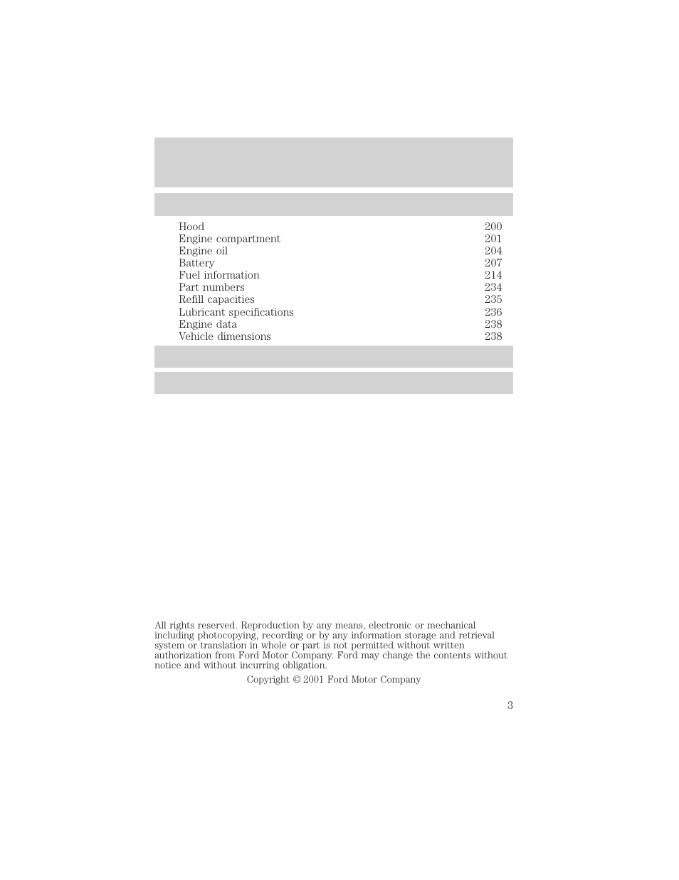 FORD 2002 Taurus v.2 User Manual | Page 3 / 256