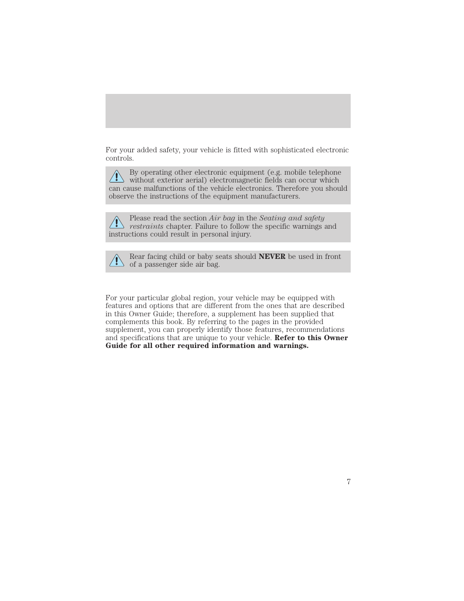 Introduction | FORD 2002 Taurus v.2 User Manual | Page 7 / 256
