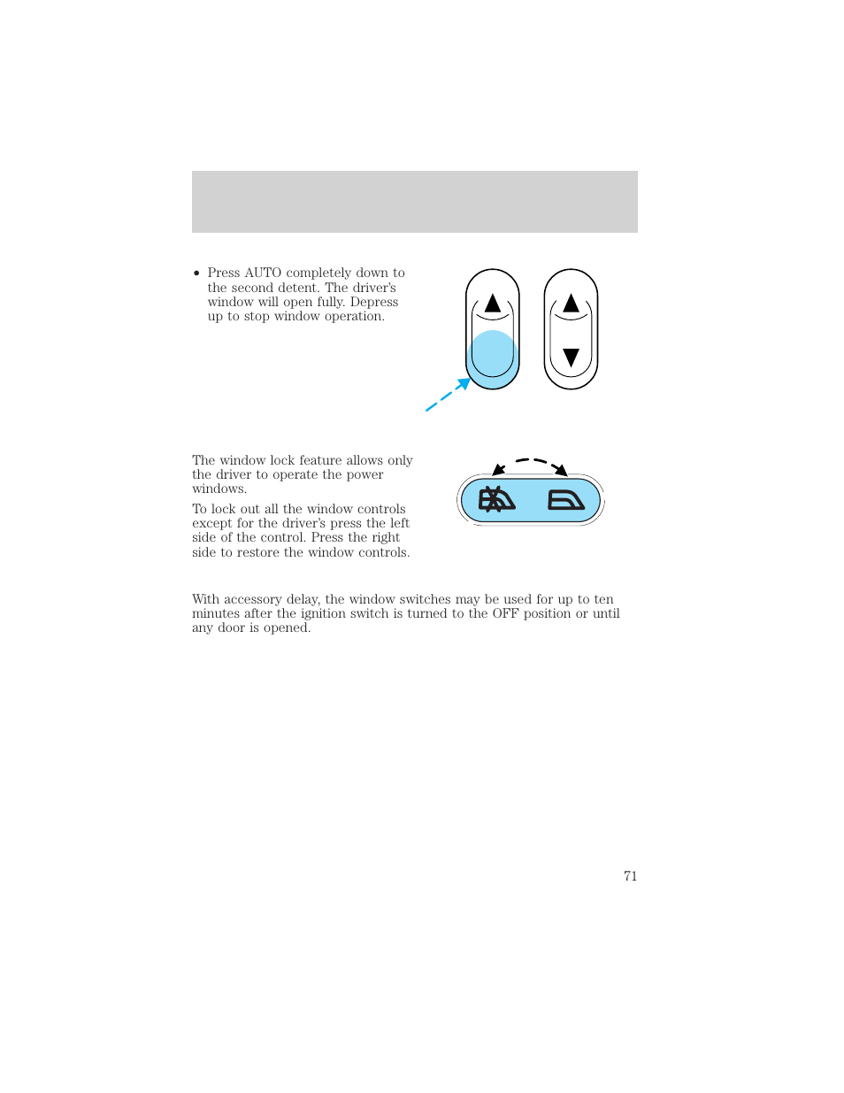 Driver controls | FORD 2002 Taurus v.2 User Manual | Page 71 / 256