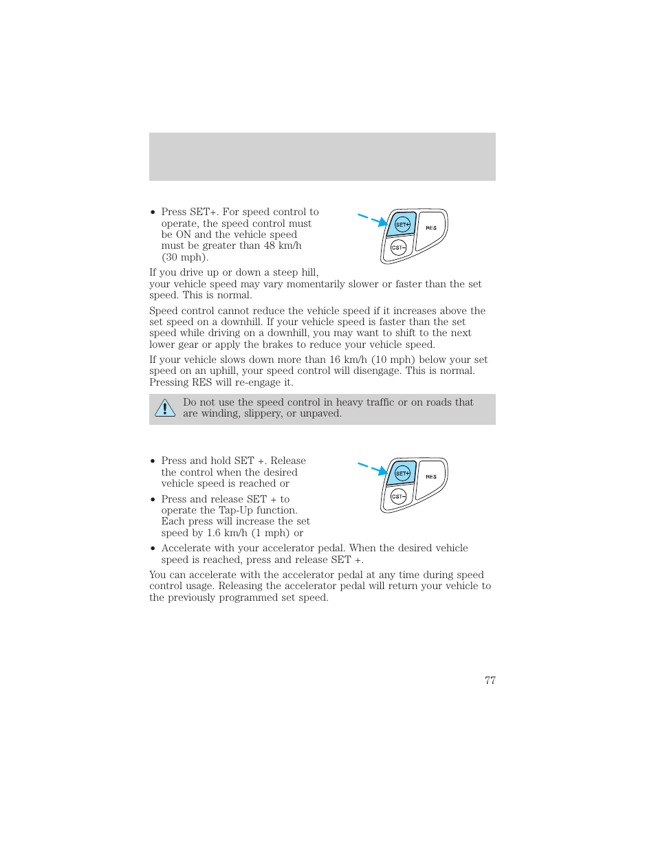 Driver controls | FORD 2002 Taurus v.2 User Manual | Page 77 / 256