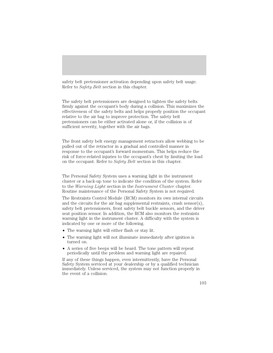 Seating and safety restraints | FORD 2002 Taurus v.3 User Manual | Page 103 / 240