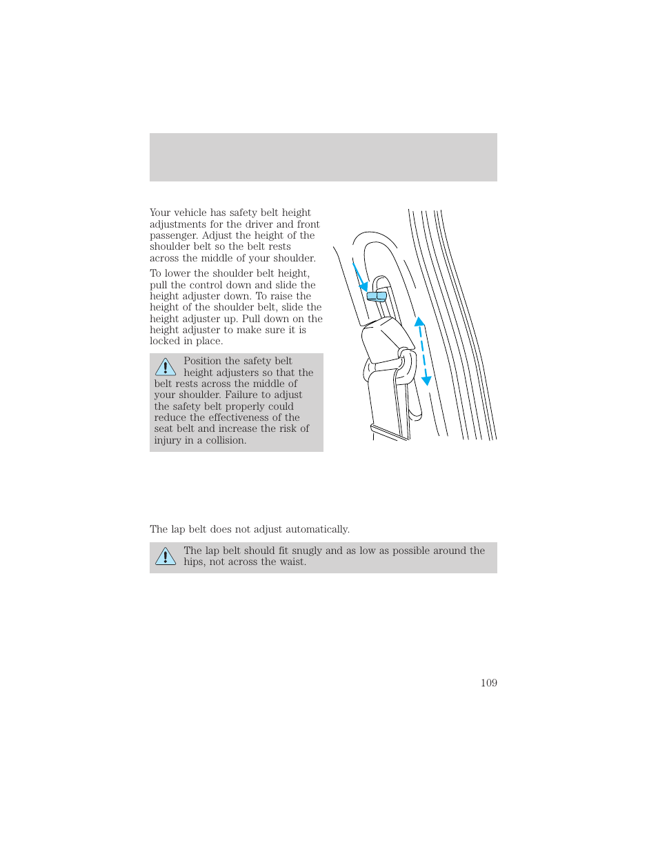 Seating and safety restraints | FORD 2002 Taurus v.3 User Manual | Page 109 / 240