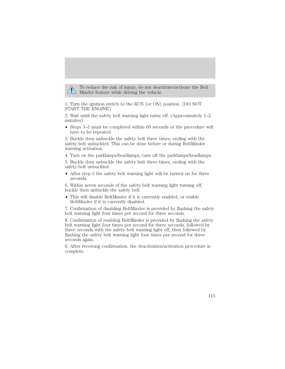 Seating and safety restraints | FORD 2002 Taurus v.3 User Manual | Page 115 / 240