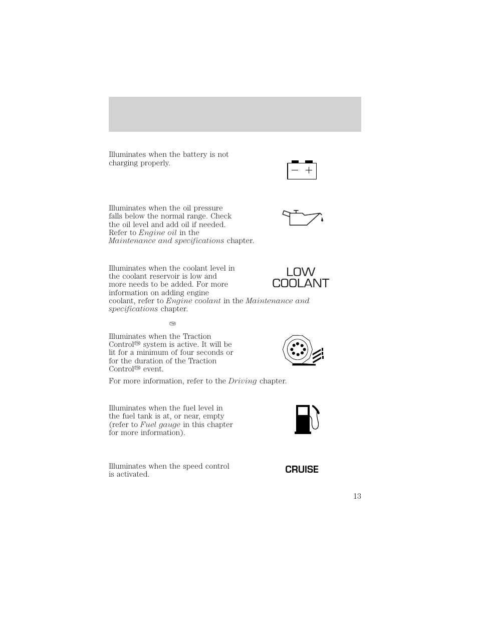 Instrument cluster | FORD 2002 Taurus v.3 User Manual | Page 13 / 240