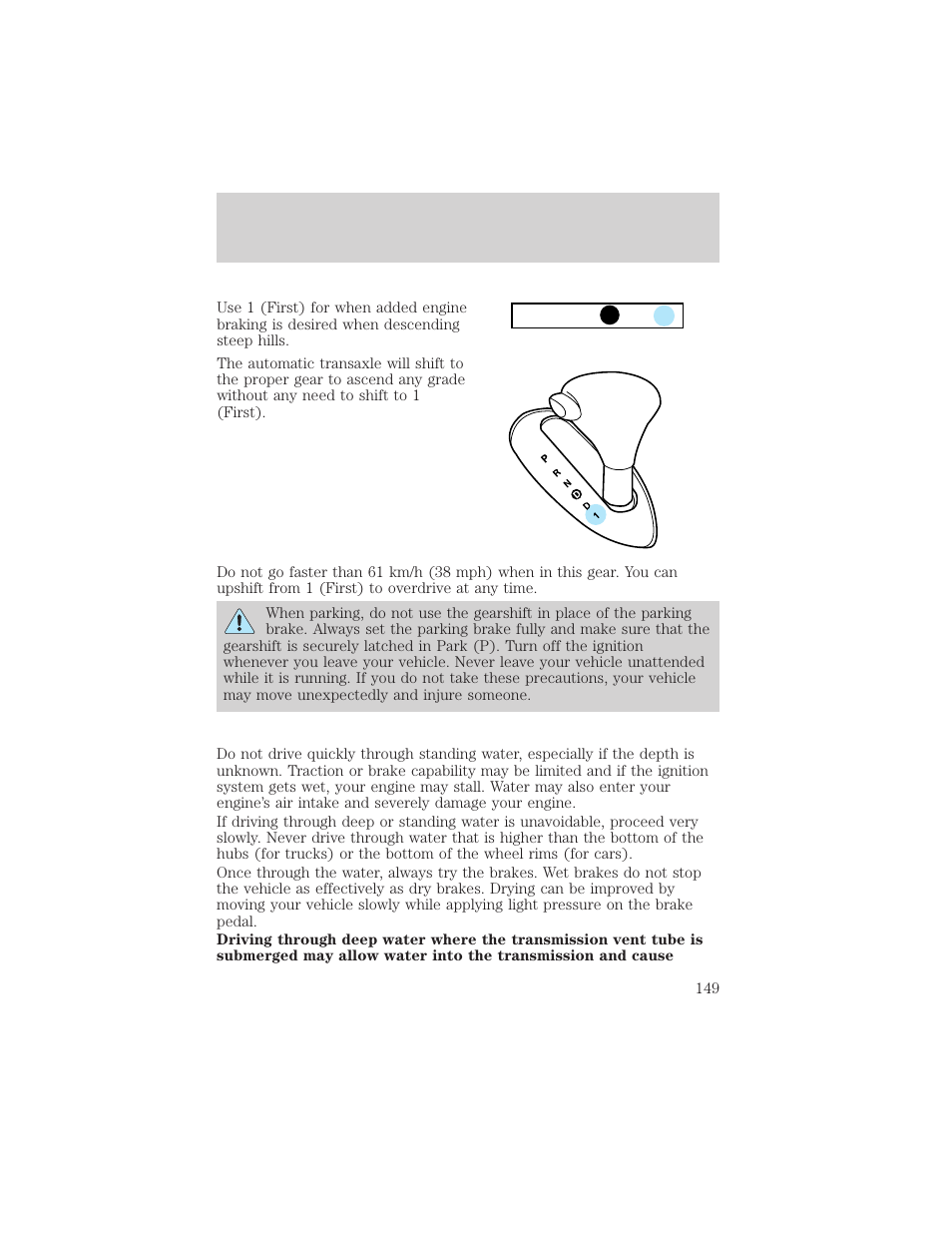 Driving | FORD 2002 Taurus v.3 User Manual | Page 149 / 240