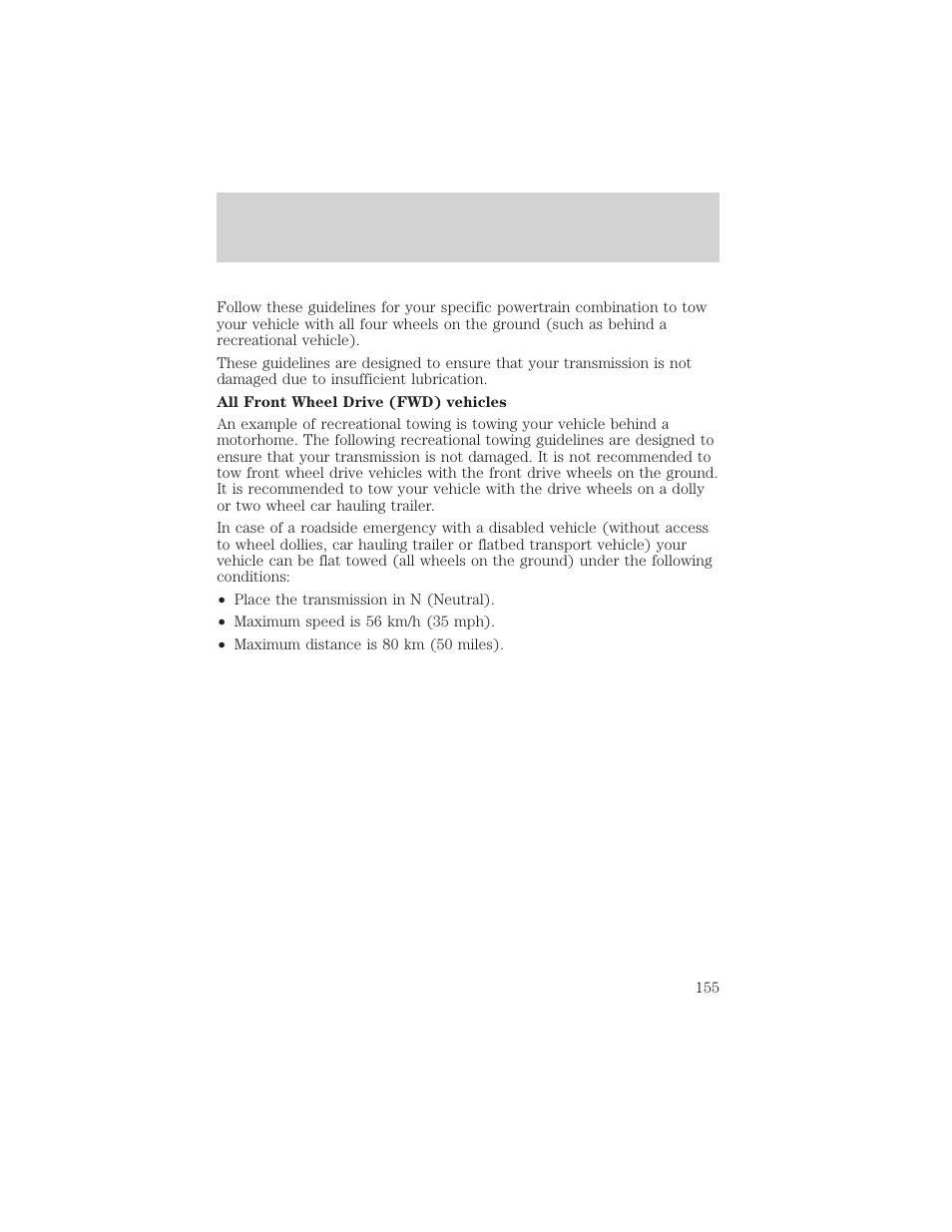 Driving | FORD 2002 Taurus v.3 User Manual | Page 155 / 240