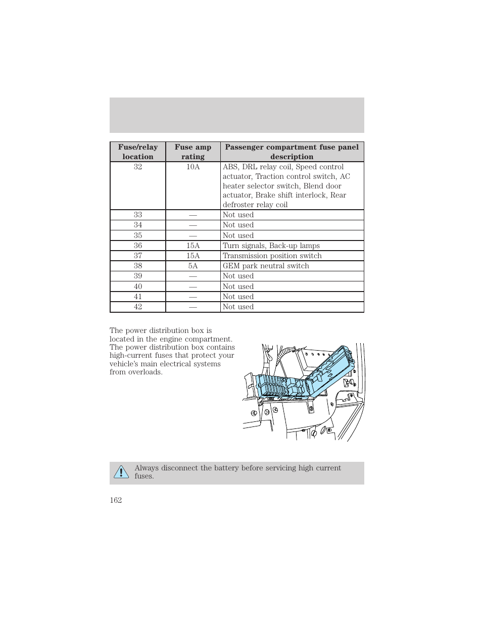 Roadside emergencies | FORD 2002 Taurus v.3 User Manual | Page 162 / 240