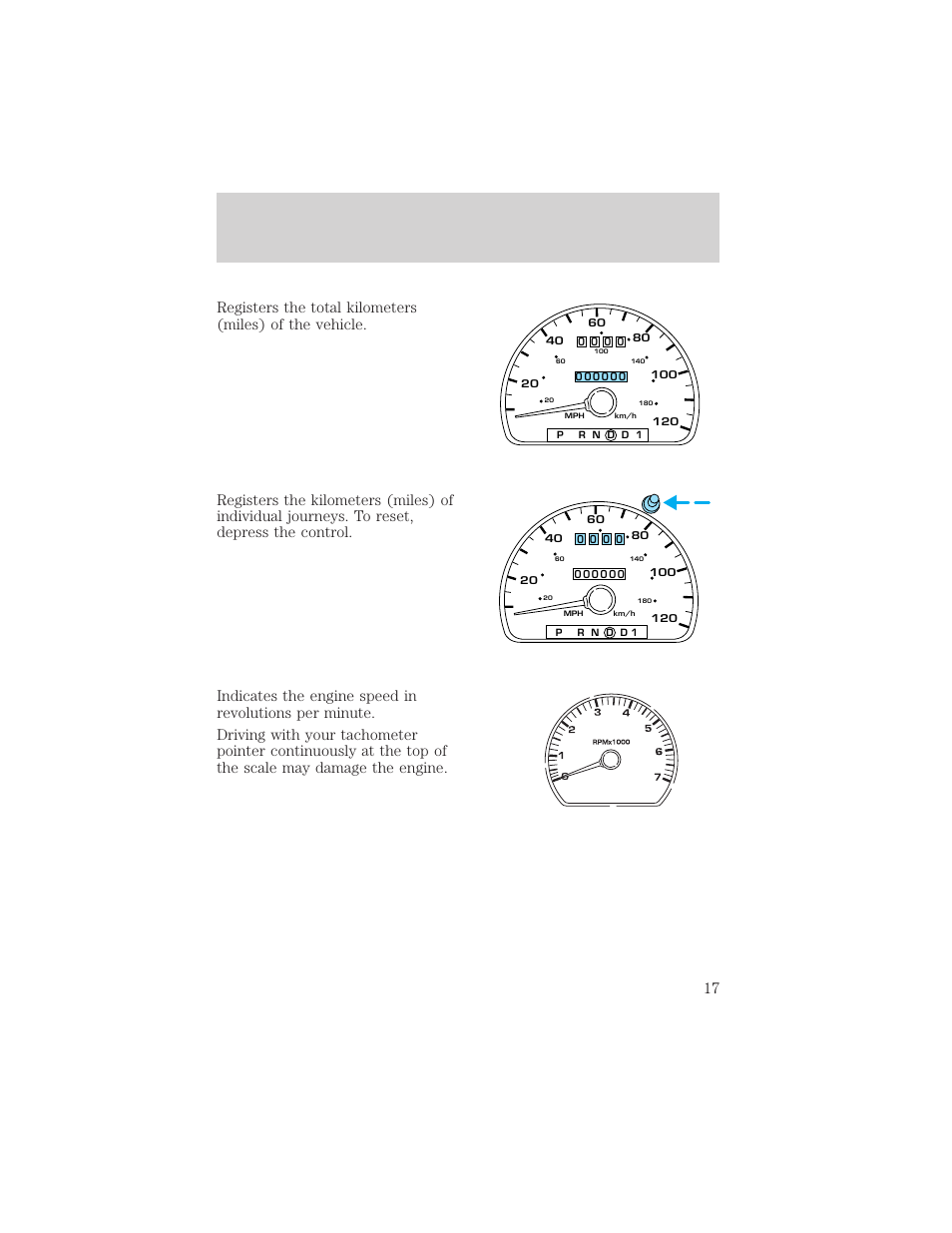 Instrument cluster | FORD 2002 Taurus v.3 User Manual | Page 17 / 240