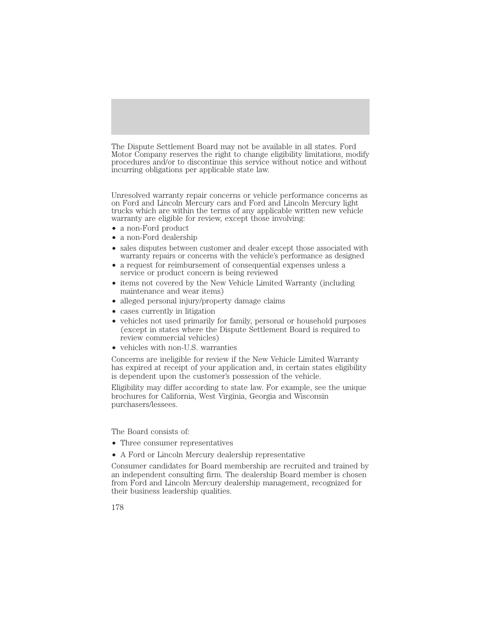 Customer assistance | FORD 2002 Taurus v.3 User Manual | Page 178 / 240