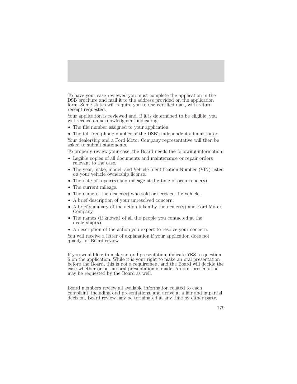 Customer assistance | FORD 2002 Taurus v.3 User Manual | Page 179 / 240