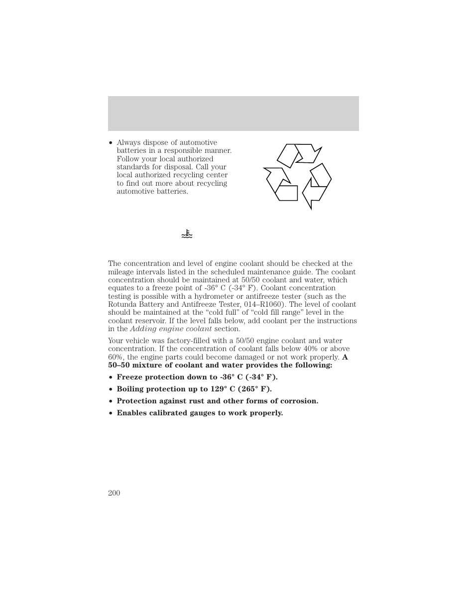 Maintenance and specifications | FORD 2002 Taurus v.3 User Manual | Page 200 / 240