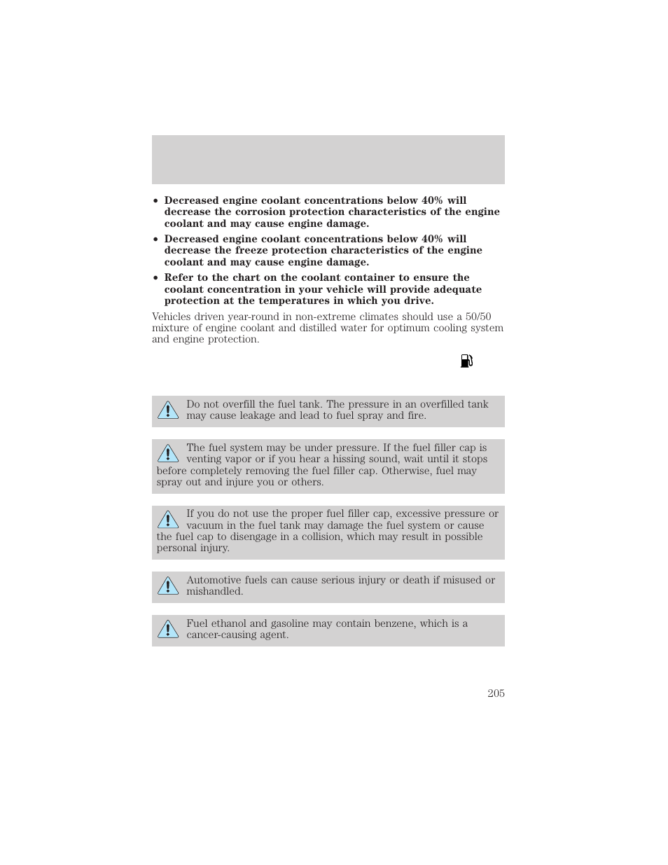 Maintenance and specifications | FORD 2002 Taurus v.3 User Manual | Page 205 / 240