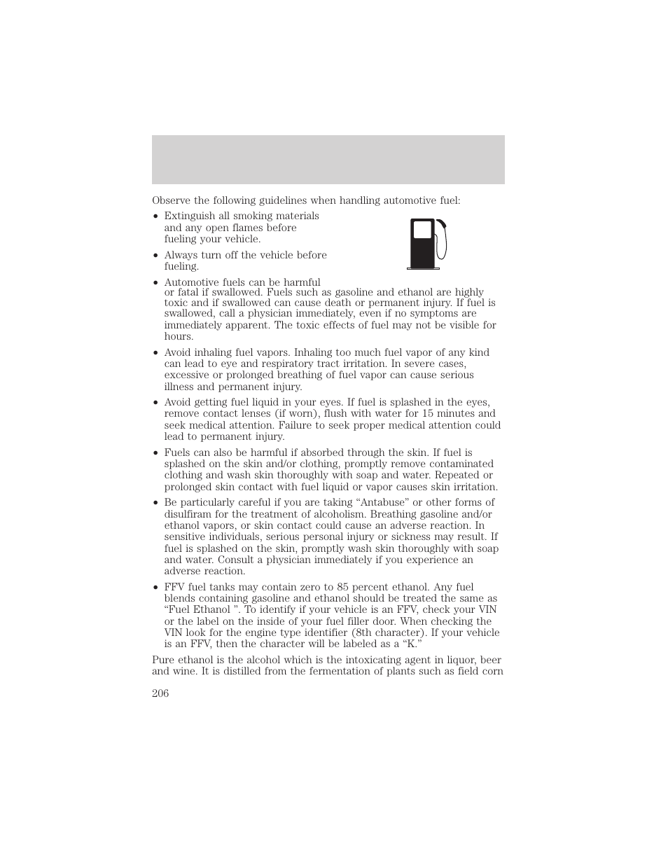 Maintenance and specifications | FORD 2002 Taurus v.3 User Manual | Page 206 / 240