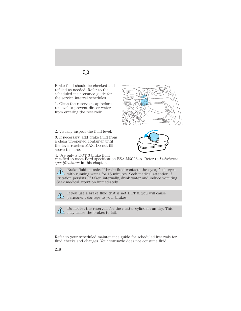 Maintenance and specifications | FORD 2002 Taurus v.3 User Manual | Page 218 / 240