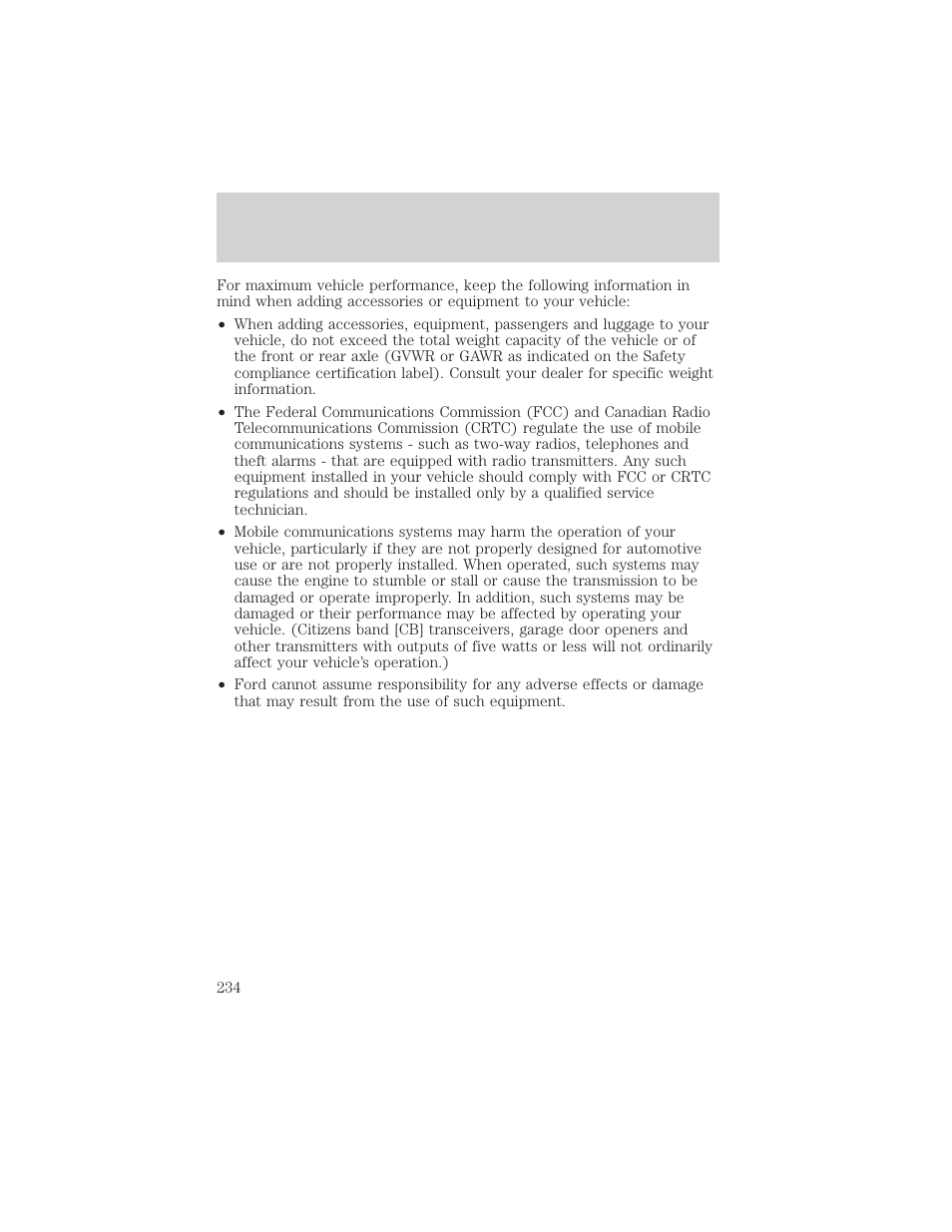 Accessories | FORD 2002 Taurus v.3 User Manual | Page 234 / 240