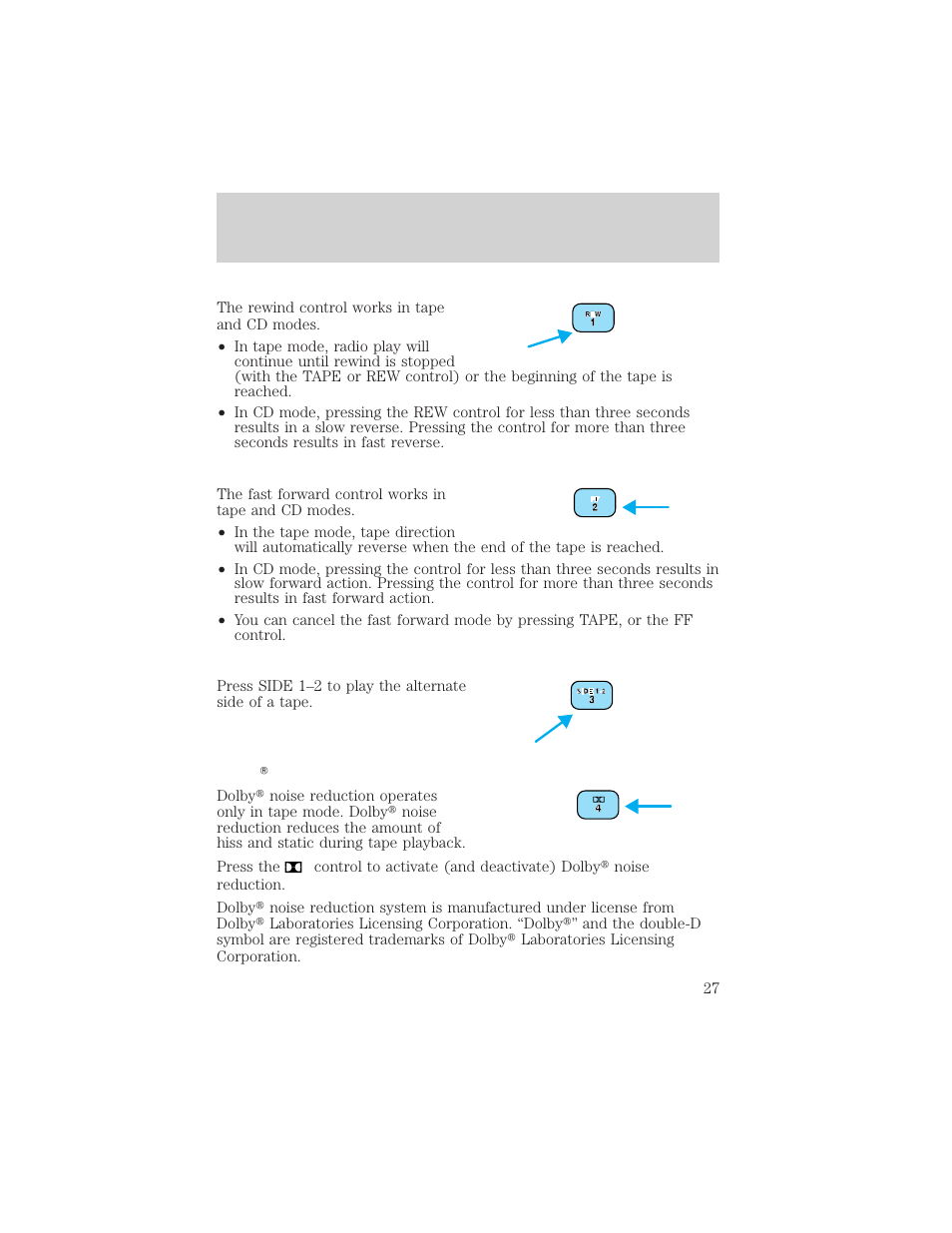 Entertainment systems | FORD 2002 Taurus v.3 User Manual | Page 27 / 240