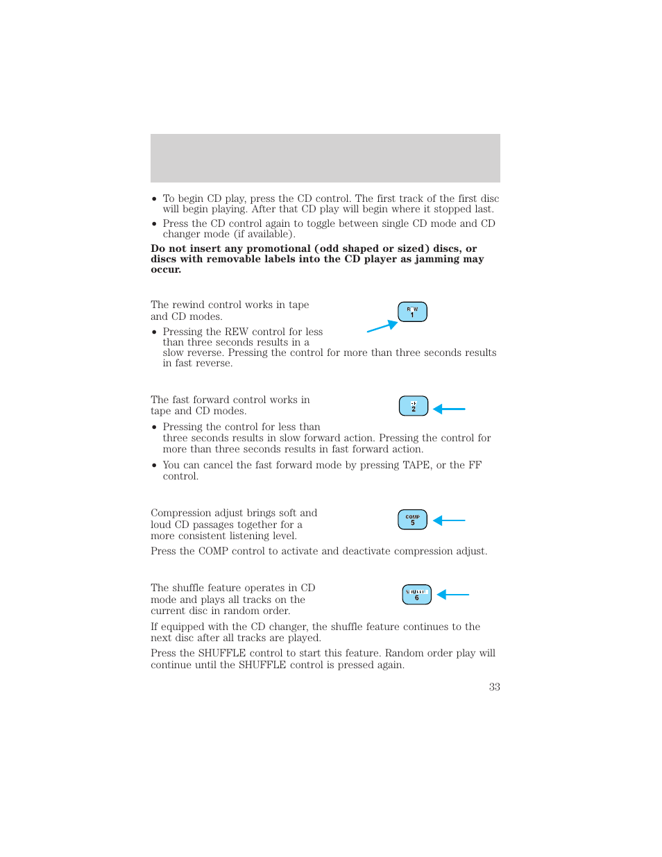 Entertainment systems | FORD 2002 Taurus v.3 User Manual | Page 33 / 240