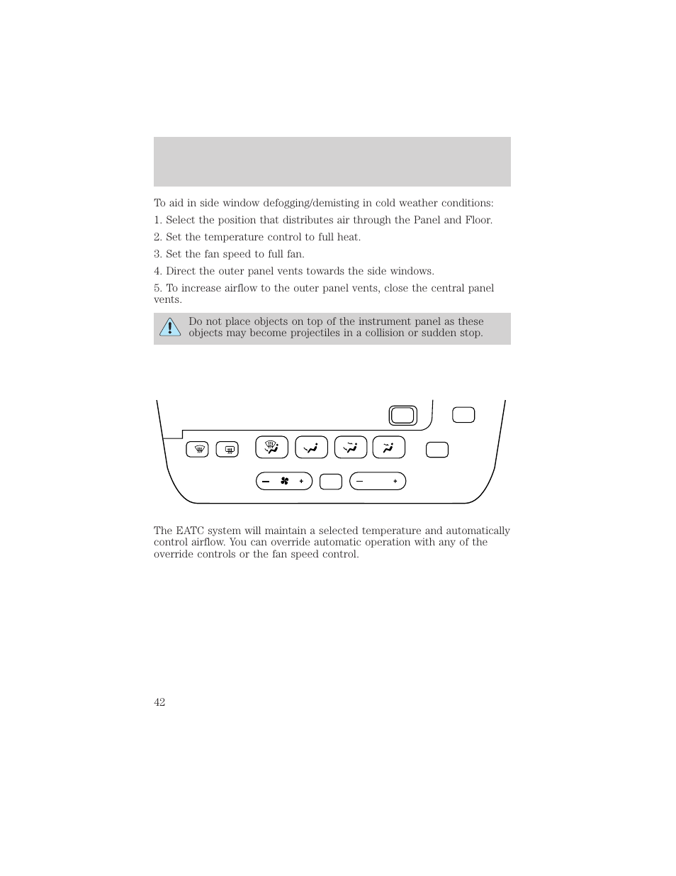 Climate controls | FORD 2002 Taurus v.3 User Manual | Page 42 / 240