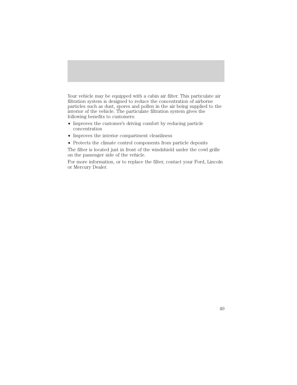 Climate controls | FORD 2002 Taurus v.3 User Manual | Page 49 / 240