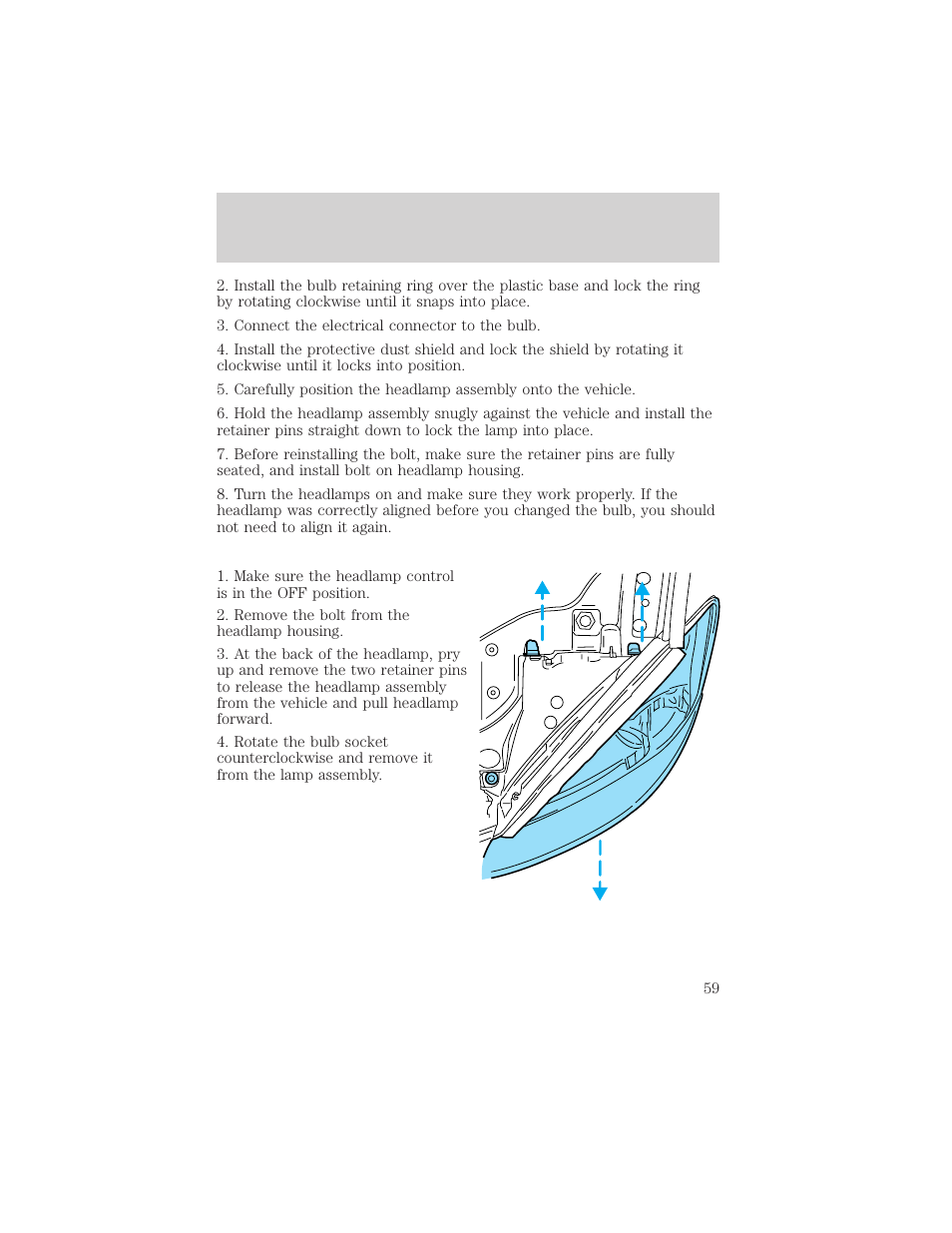 Lights | FORD 2002 Taurus v.3 User Manual | Page 59 / 240