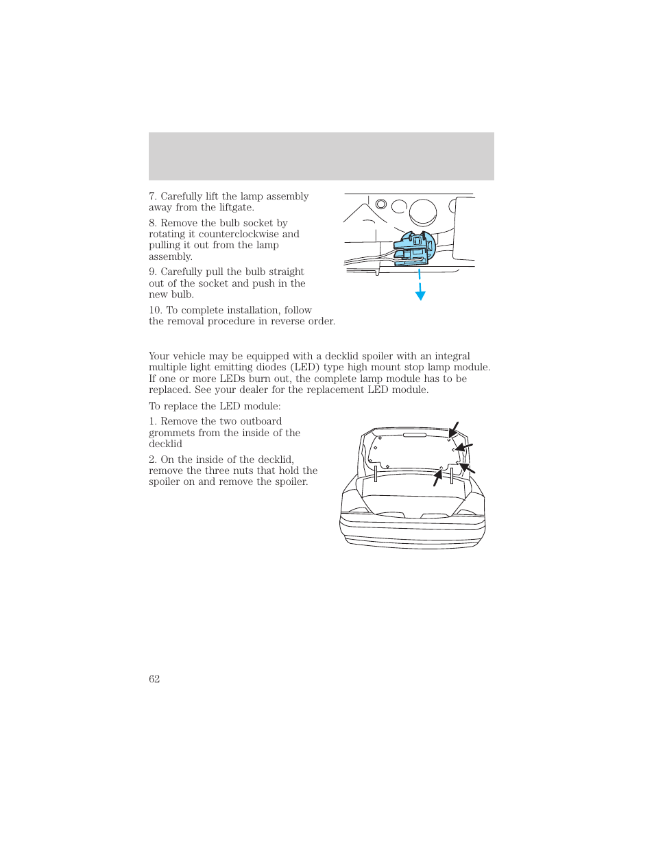 Lights | FORD 2002 Taurus v.3 User Manual | Page 62 / 240