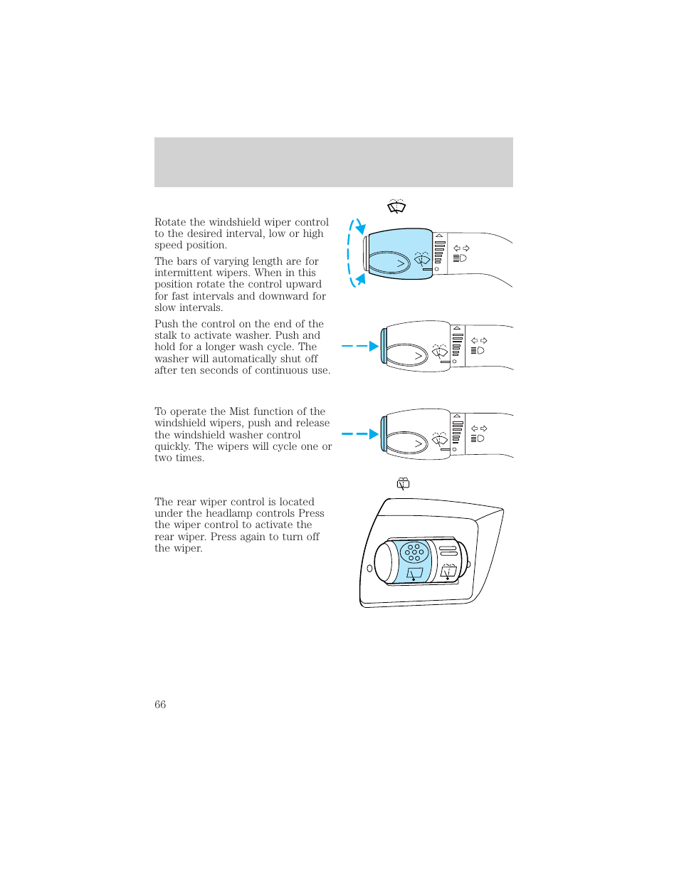 Driver controls | FORD 2002 Taurus v.3 User Manual | Page 66 / 240