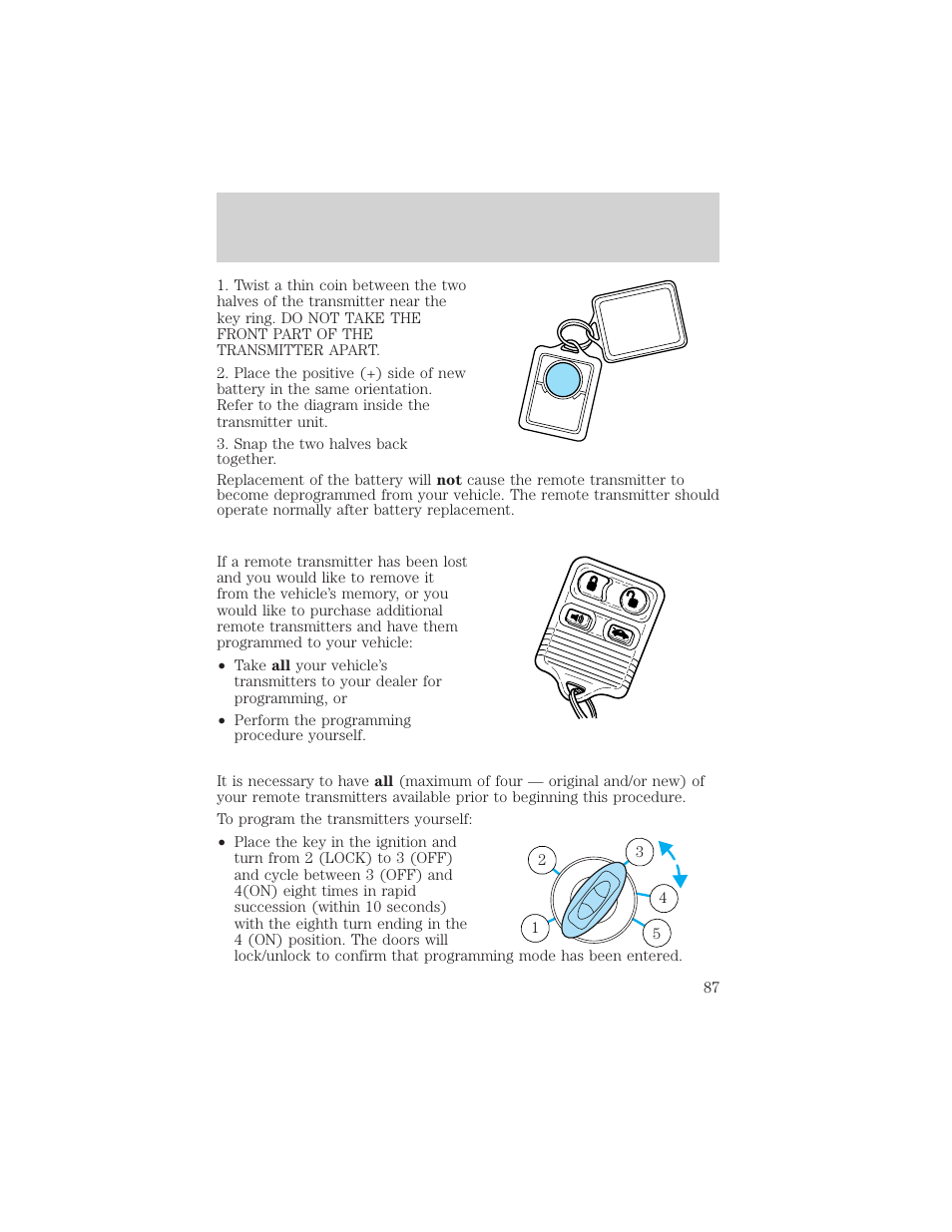 Locks and security | FORD 2002 Taurus v.3 User Manual | Page 87 / 240