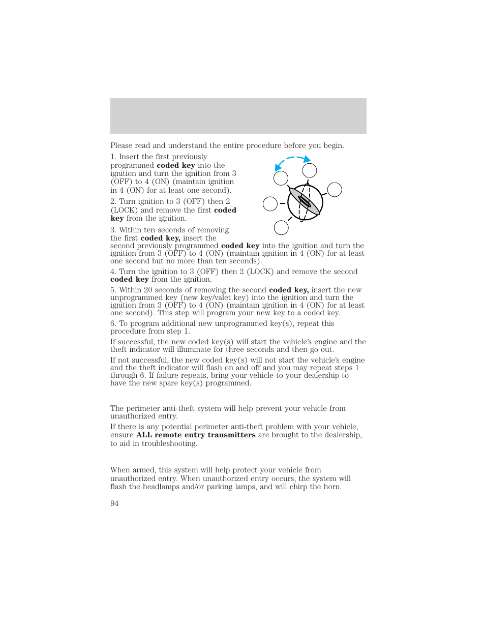 Locks and security | FORD 2002 Taurus v.3 User Manual | Page 94 / 240