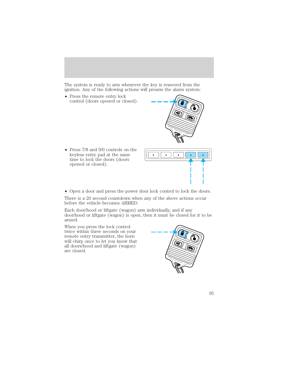 Locks and security | FORD 2002 Taurus v.3 User Manual | Page 95 / 240