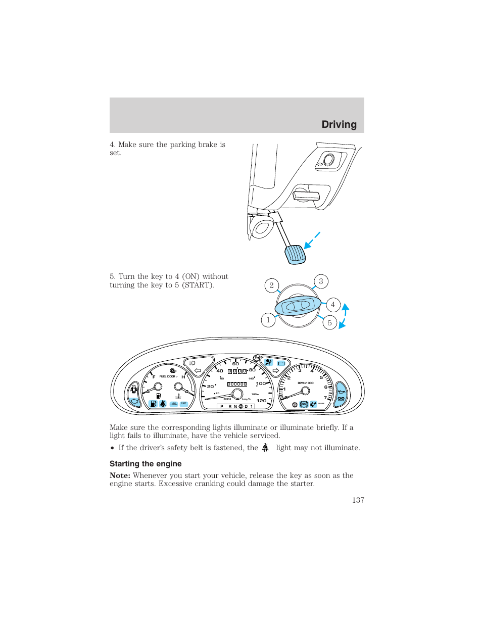 Driving | FORD 2002 Taurus v.4 User Manual | Page 137 / 240