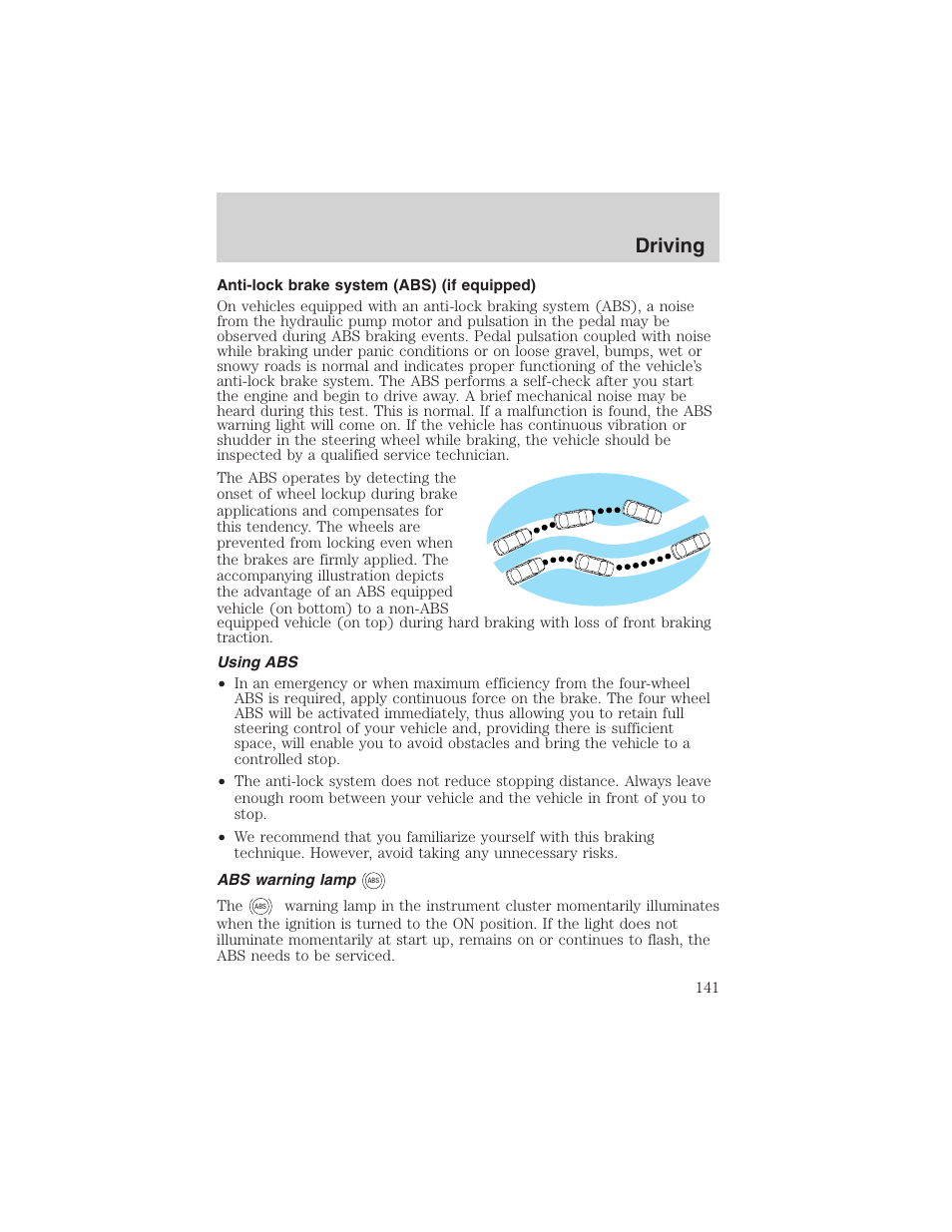 Driving | FORD 2002 Taurus v.4 User Manual | Page 141 / 240