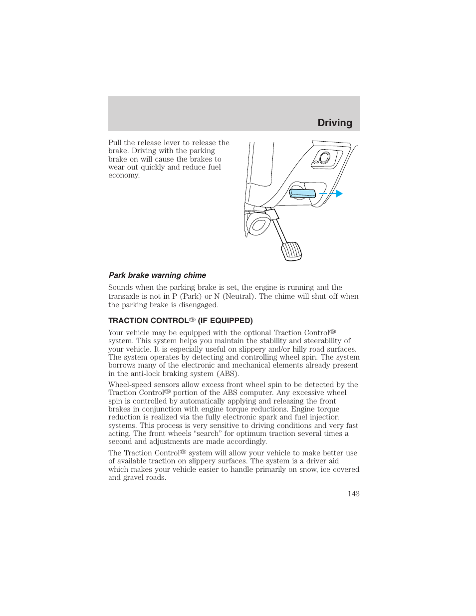 Driving | FORD 2002 Taurus v.4 User Manual | Page 143 / 240