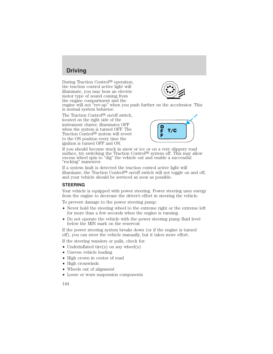 Driving | FORD 2002 Taurus v.4 User Manual | Page 144 / 240